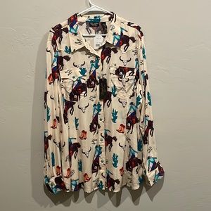Wrangler western shirt size XXL turquoise